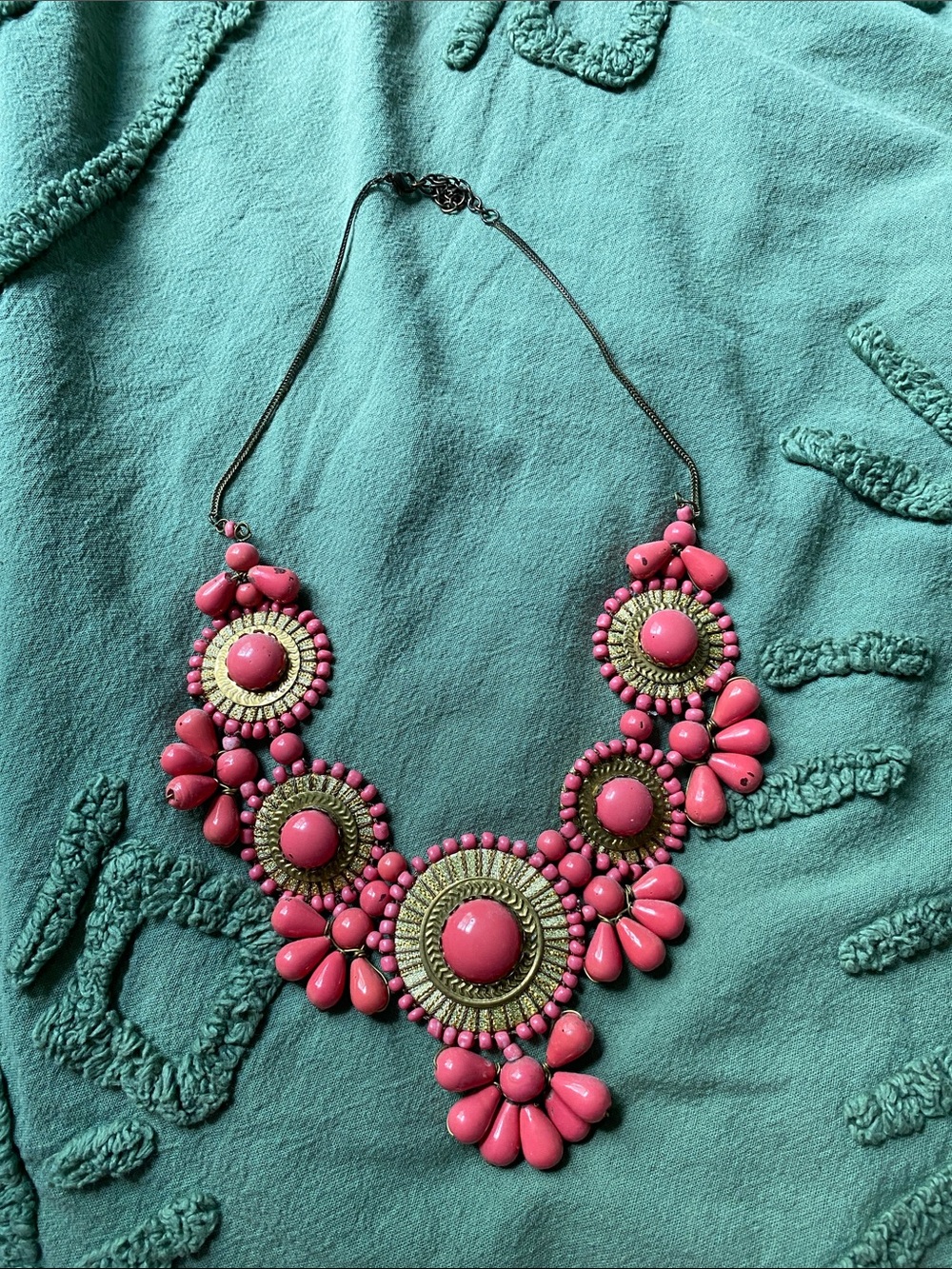 Pink Statement Bib Necklace - Women Jewelry